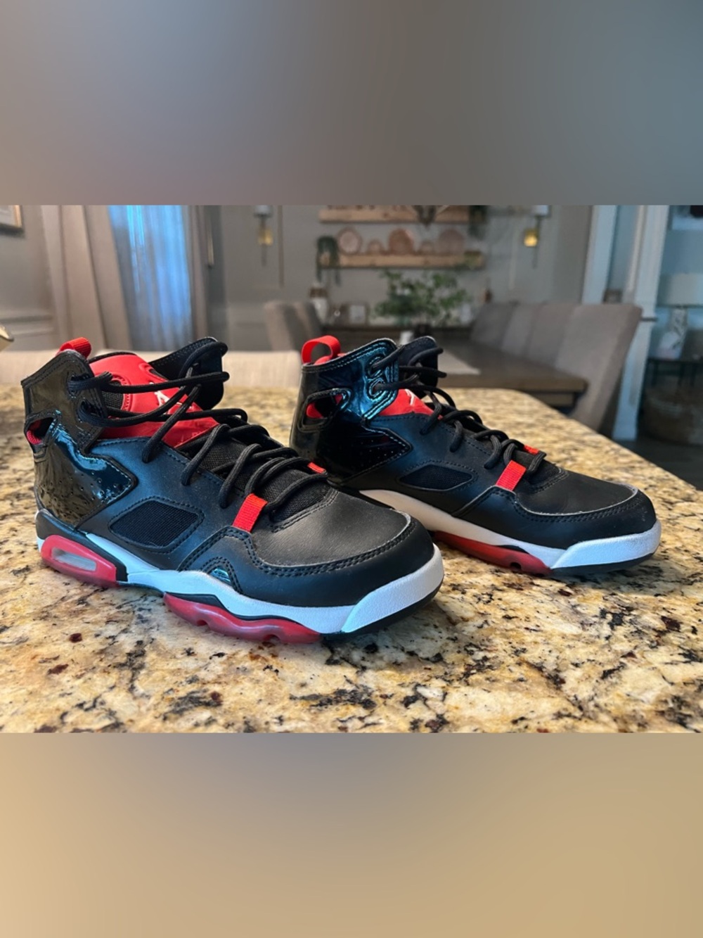 Nike Air Jordan Kids Black and Red High-Top Sneakers